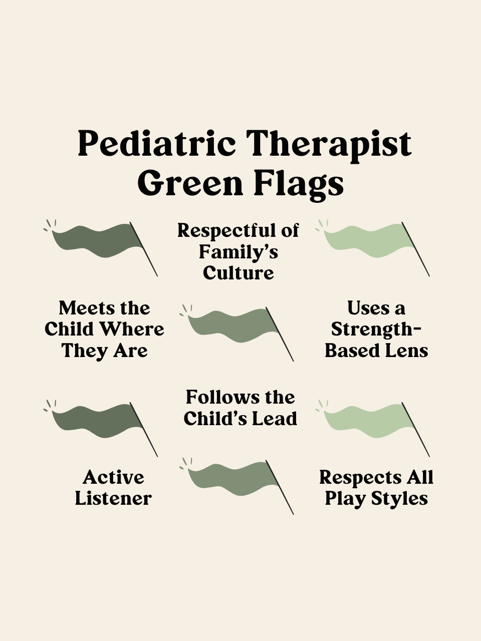 Pediatric Therapist Green Flags Wall Print