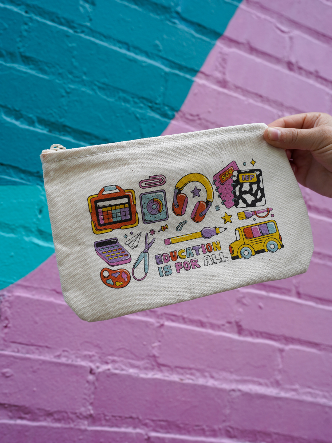 Education is for All Small Zippered Pouch
