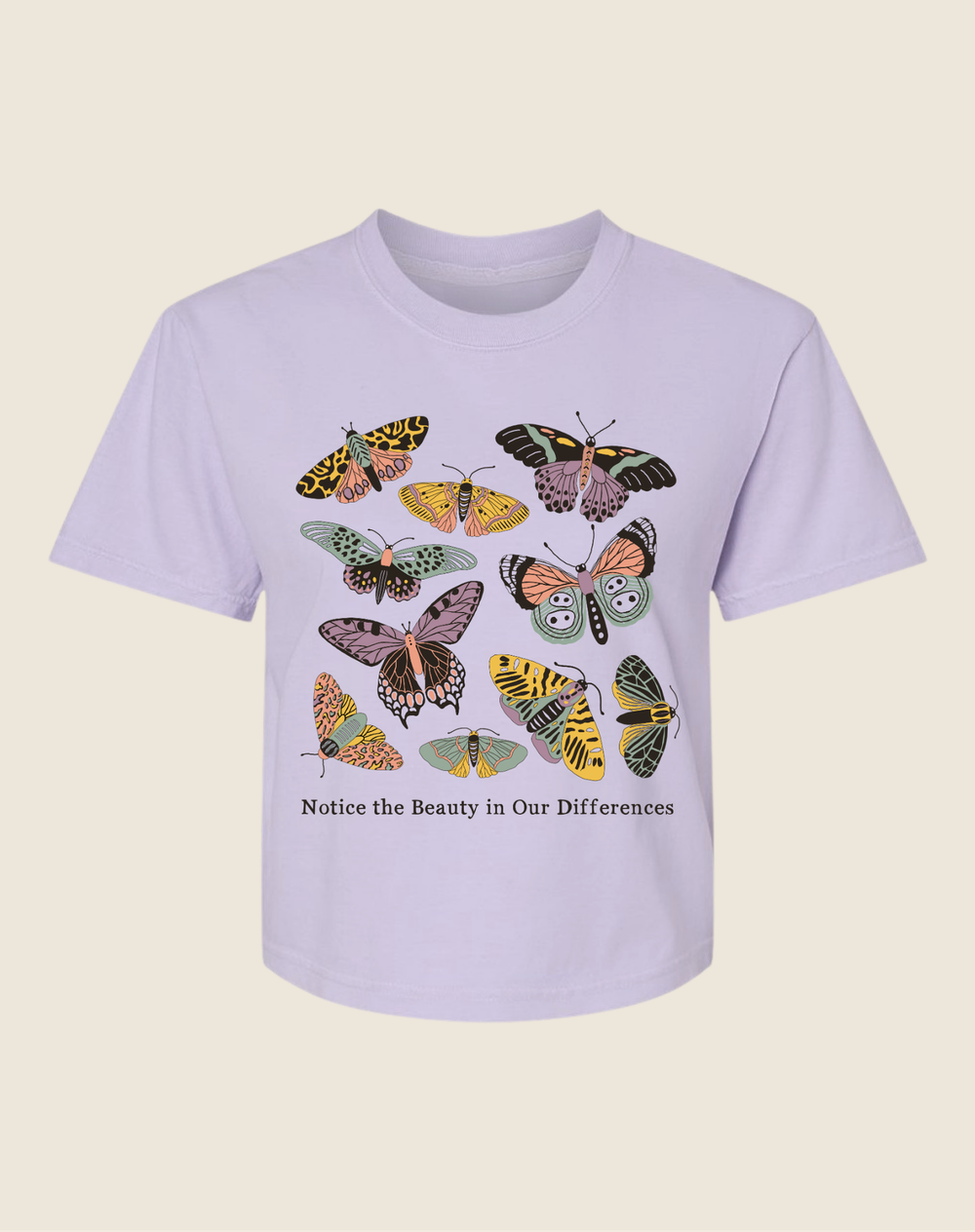 Purple Notice the Beauty in Our Differences Boxy Tee