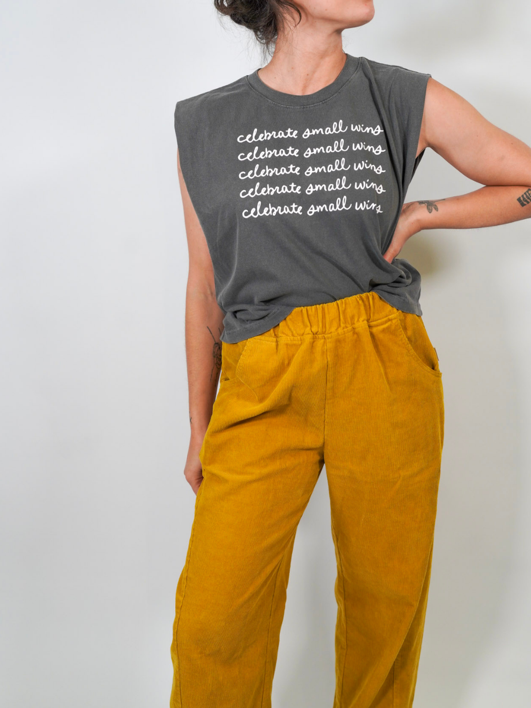 Celebrate Small Wins Gray tank
