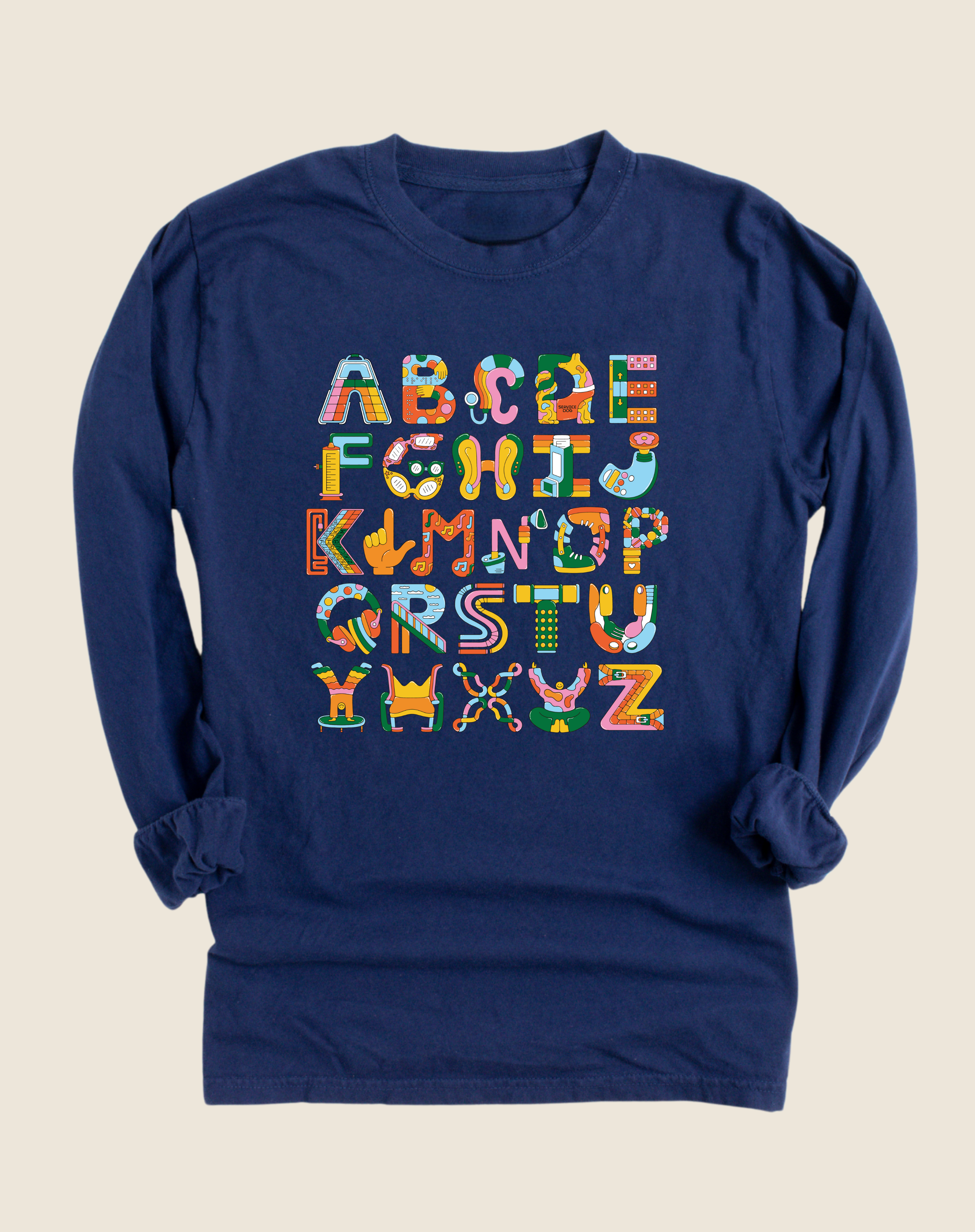 Accessible ABCs Long Sleeve Tee – Play Spark Accessible ABCs Long Sleeve Tee – Play Spark