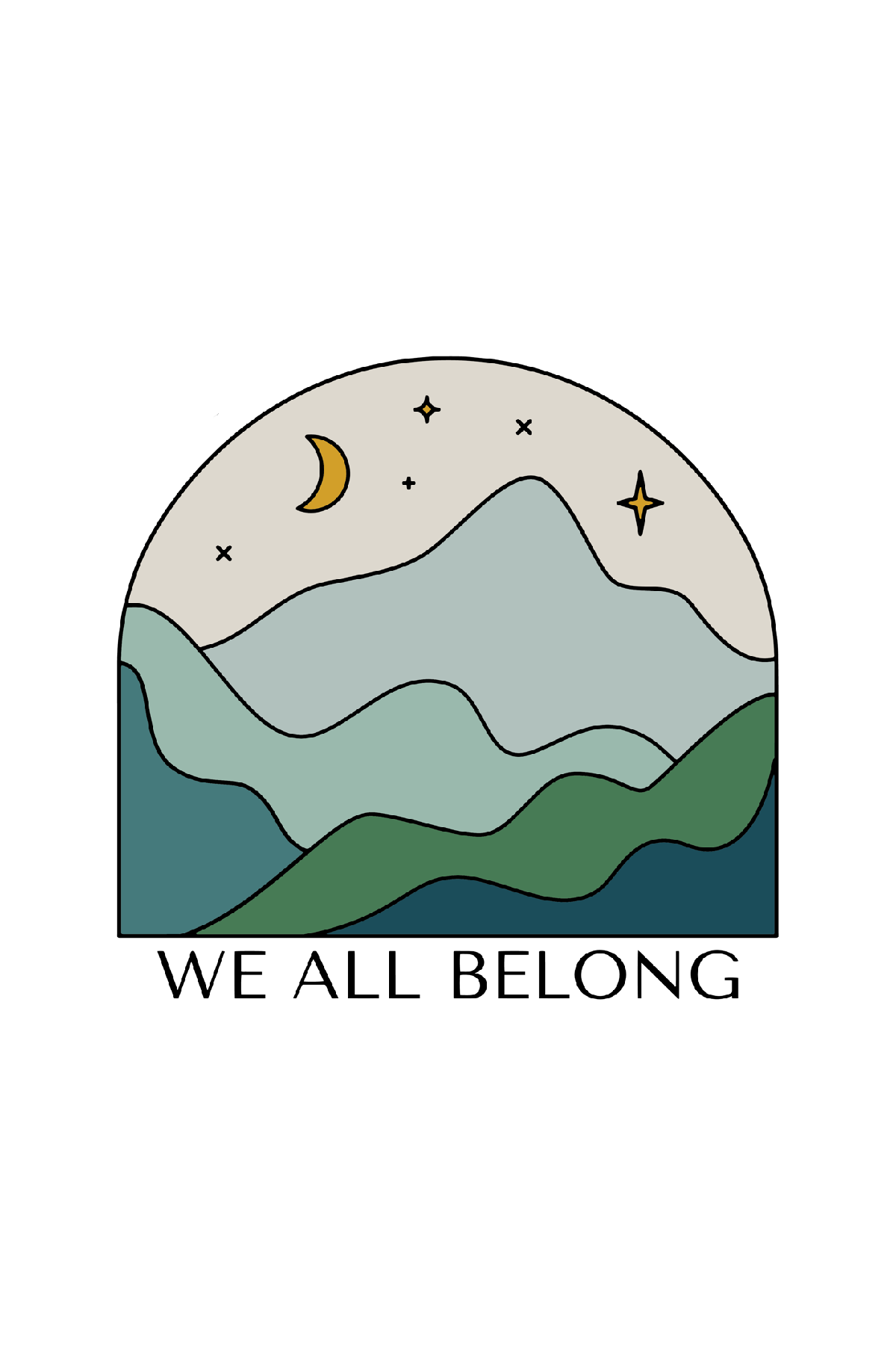We All Belong Sticker