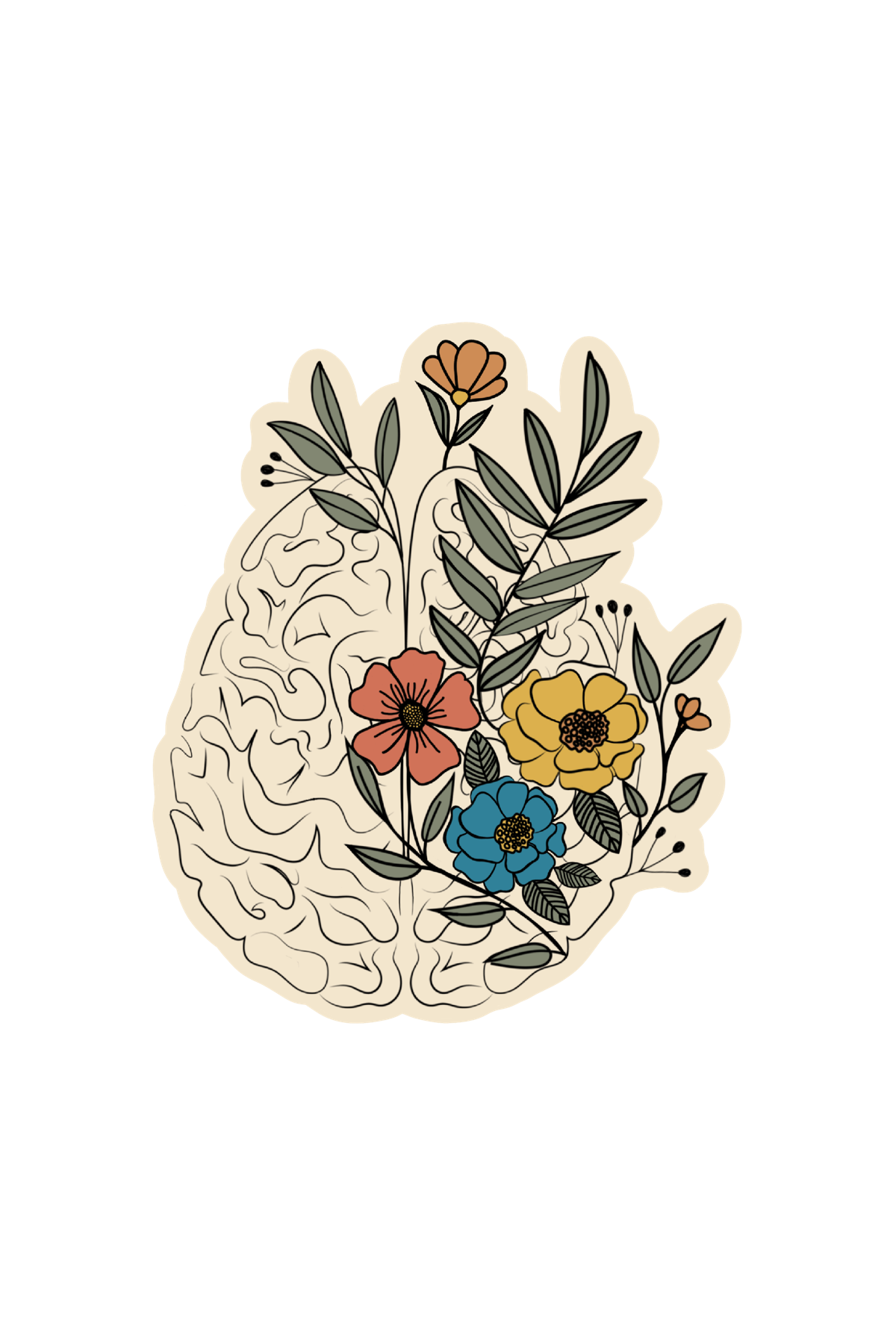Flowering Brain Sticker